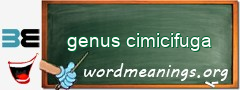 WordMeaning blackboard for genus cimicifuga